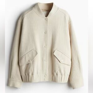 H&M Linen-Blend Bomber Jacket